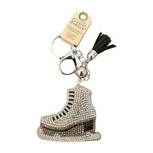 Crystal Avenue Rhinestone Ice Skate Keychain